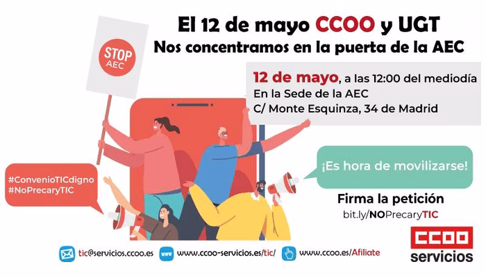 CCOO se concentrará frente a la Asociación Española de Consultoría el próximo 12 de mayo para pedir la reanudación de las negociaciones del Convenio